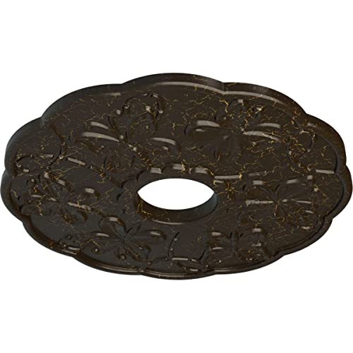 Image of Ekena Millwork CM17TSSHCDecorative Ceiling Medallions Modeled After Original Historical Patterns & Designs, Stone Hearth Crackle