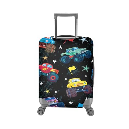 Image of Coloranimal Tractor Flag Star Luggage Covers Fits 18-21 inch Luggage for Women Girls Washable Suitcase Cover Stretch Suitcase Protector with Zipper Travel Accessories
