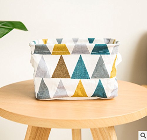 Lannu Pack 4 Canvas Storage Bins Basket Organizers Foldable Fabric Cotton Linen Blend Storage Bins For Makeup, Book, Baby Toy Basket, 8X6X5.5 Inch #TOP2