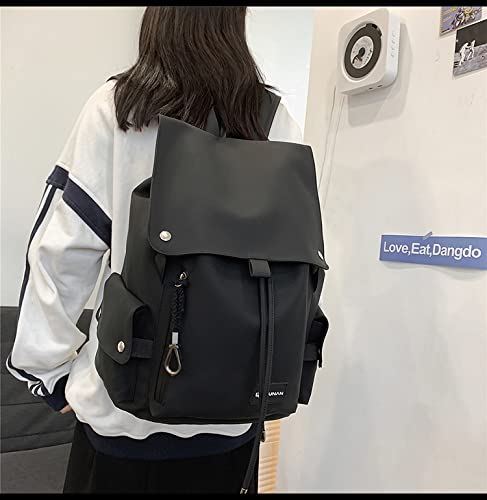 Vintage Backpack Fit 15.6 Inch Laptop Cool Retro Book Bag Japanese Techwear Alt Emo Backpack Goth Punk Rucksack (One Size,Black)2
