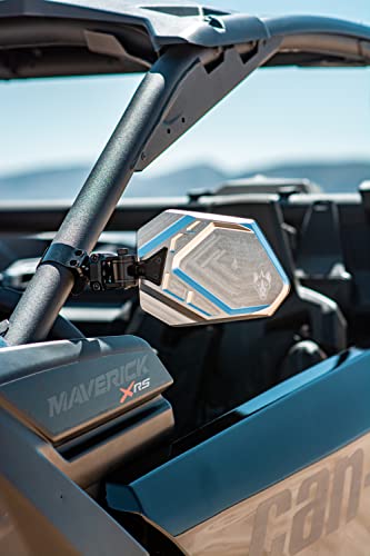 Image of CUERO PRO SILVER 2.0 inch - Side Mirrors for UTV Set - UTV Mirror Set Includes 2 Mirrors - Compatible with Bar Size of 2.0 inch - RZR Rear View Mirror Built to Go Off-Road