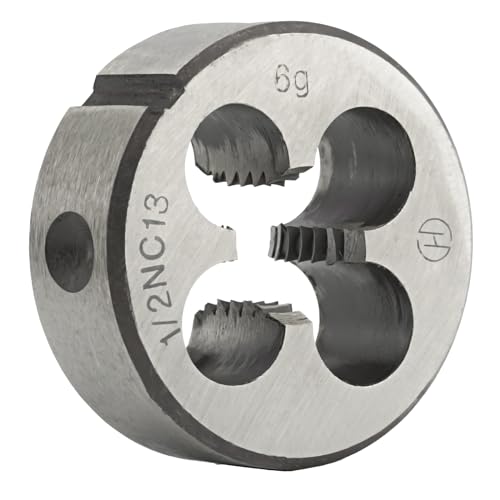Image of Aceteel 1/2"-13 UNC Round Die, Right Hand Machine Thread Die 1/2 x 13 UNC