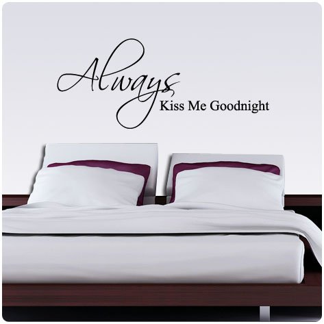 Always Kiss Me Goodnight Nice Wall Decal Decor Love Words Large Nice Sticker Text