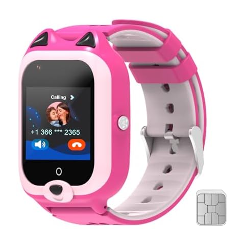 LogHog 4G Kids Smart Watch Boys Girls Unlocked Sim Card Wrist Phone Watch with 7 Puzzle Games, GPS Tracker,Video Calling,School Mode SOS Emergency Alarm Waterproof Kids Watch Cover