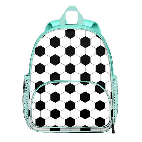 pqonmsd Cool Soccer Kids Backpack Lightweight Toddler Bag for Boys Girls Adjustable Straps Preschool Nursery Travel Bookbag