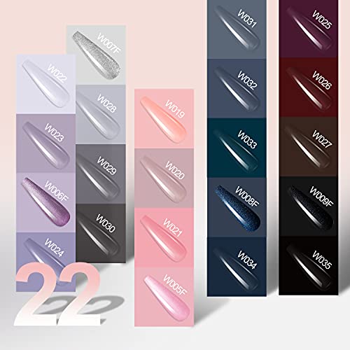 Wowfun Gel Nail Polish Kit, 25Pcs Nude Nail Polish Pink Gray Soak Off Gel Polish Set With Glossy Matte Top Base Coat All Season Nail Art Starter Kit Salon Diy At Home Valentines Day Gifts For Her #TOP4