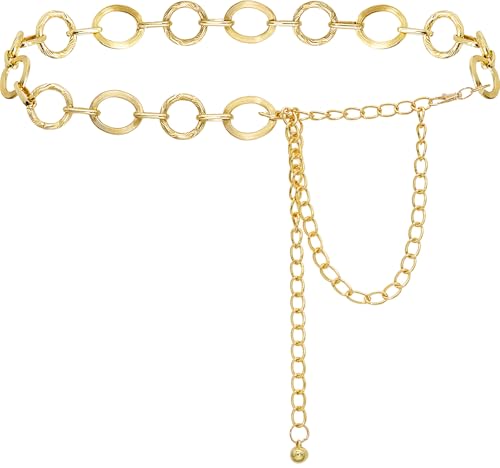 Women's Metal Waist Chain Gold Silver Chunky Belts for Dresses
