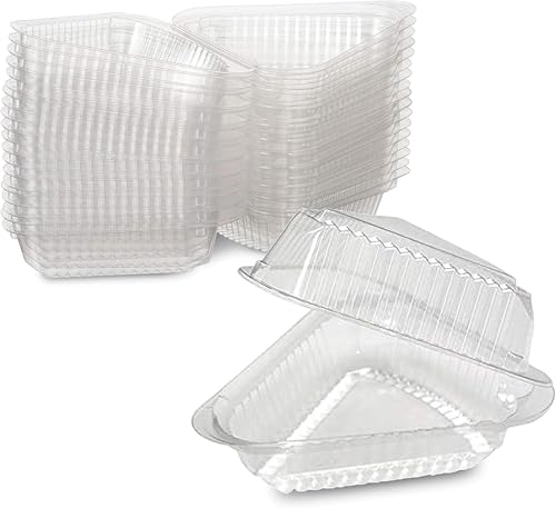 MT Products Clear Cake Slice Container - Medium Deep Cheesecake