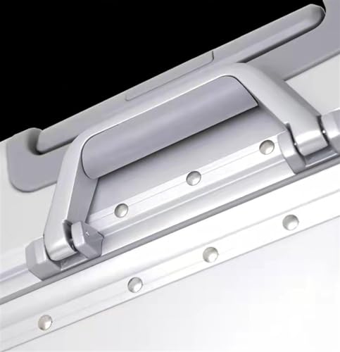 Carry On Luggages Suitcase Aluminum Magnesium Metal Hard Shell Suitcase Wheeled Trolley Travel Large Capacity Luggage Suitcases Red (4