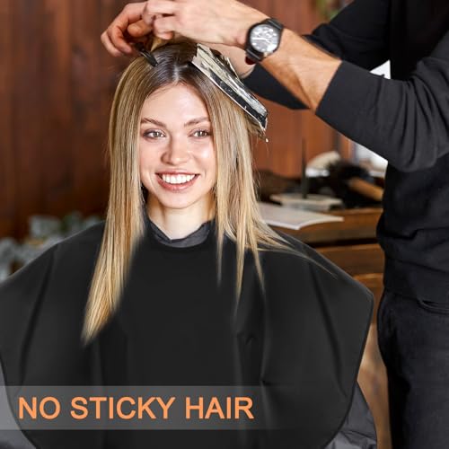 Frisierumhang Kurz, Schwarze Haarschnittumhang, Wasserdichter Barber Cape, Make up Umhang, Salon-Kurzumhänge, Professionelle Friseurumhänge, Haare Färben Zubehör Für Haarfärbe Bleichmittel Shampoo
