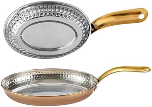 Spanish Paella Pan - Oval Nonstick Frying Pan, Rivet Handle, 304 Stainless Steel Seafood Cookware for Home Cooking & Kitchen Essential