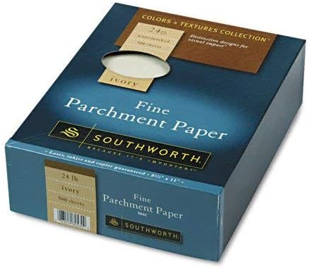 Southworth : Colors + Textures Fine Parchment Paper, Ivory, 24lb, Letter, 500 per Box -:- Sold as 2 Packs of - 1 - / - Total of 2 Each