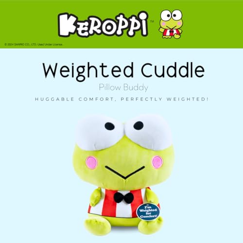 Image of Franco Calm Keroppi Bedding Super Soft Plush Calming 3Lb Weighted Cuddle Pillow Buddy, Comfort Pillow, (Officially Licensed Product)