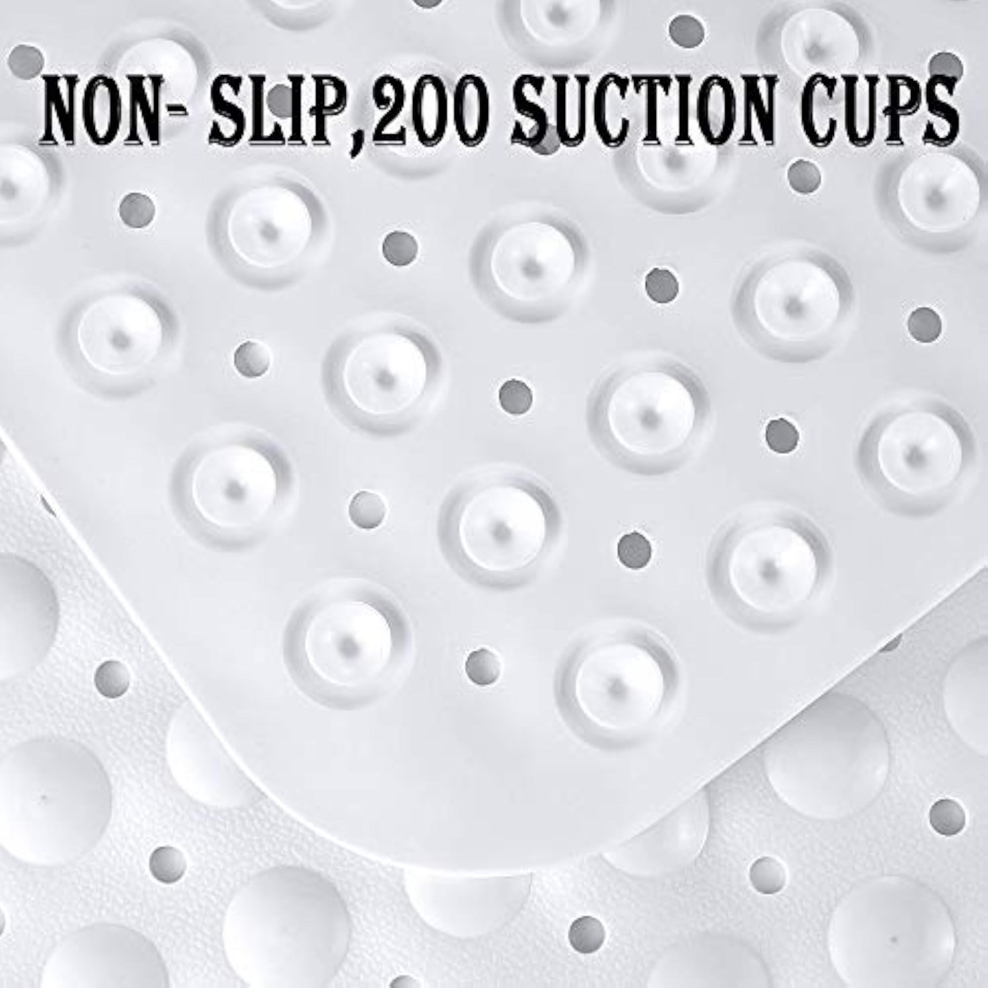 Non-Slip Bath Tub Shower Mat with Suction Cups, White