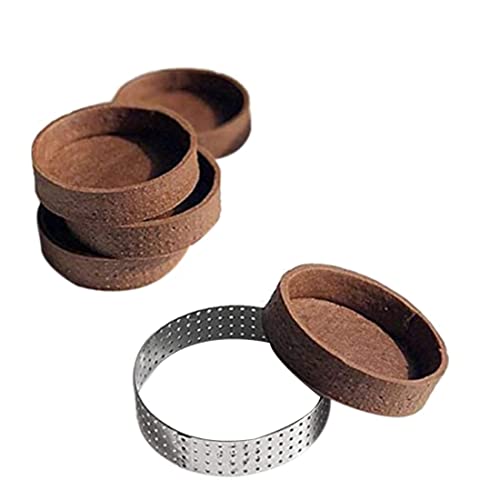 Hausdec 12 Pack Stainless Steel Tart Rings,Perforated Cake Mousse Ring,Cake Ring Mold,Round Cake 6cm - Image 2