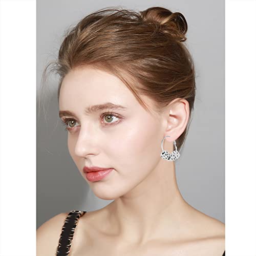 MIGUO STORE Unique Retro Charm Silver Dice Huggie Earrings for Women Personality Creative Alloy Dice Hollow Earrings Jewelry Gift3