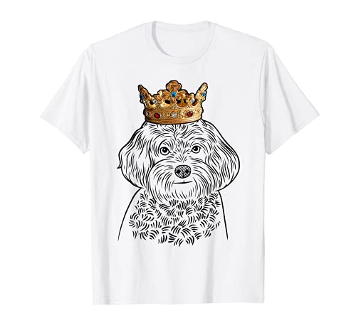 Maltipoo Dog Wearing Crown T-Shirt, Black