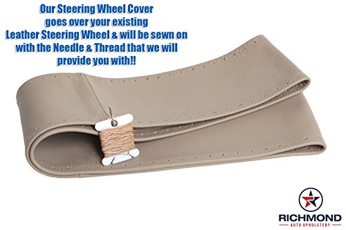 Richmond Auto Upholstery - Leather Wrap Steering Wheel Cover, Tan (Compatible With 2008 Ford F250 F350 F450 F550 Lariat) #TOP2
