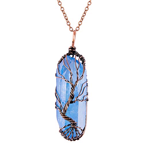 Arbre de vie fil de cuivre enveloppé collier Cover
