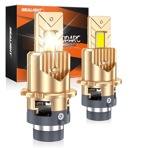 SEALIGHT D4S/D4R HID BULBS HID Bulbs Plug and Play HID Xenon Bulbs 6000K Cool White for HID Assembly Pack of 2
