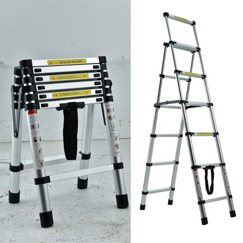 Buy Extension Ladder 6.56ft Step Ladder Telescopic Aluminum 5+6 Ladder Multi Position