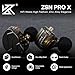 Linsoul KZ ZSN PRO X Dual Driver 1BA+1DD Hybrid Metal Earphones HiFi in-Ear Monitor with Detachable Recessed 2Pin Cable,Zinc Alloy Panel (Without Mic, Grey)