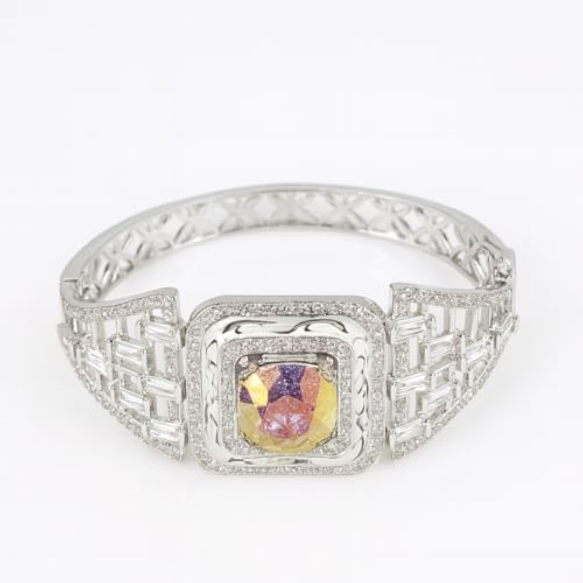 Women's Prism Aura Silver Bracelet, Modern Elegance