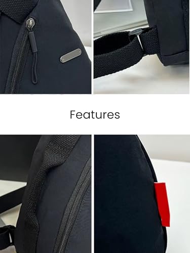 Image of ITALISH Sling Unisex Crossbody Bag Nylon 30 x 20 x 7 cm Lightweight Travel Daypack with Quick-Access Pocket