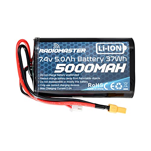 SoloGood RadioMaster TX16S Battery 7.4V 5000mah 2S Battery XT30 Plug for TX16S TX12 Radio Transmitter,Large Endurance