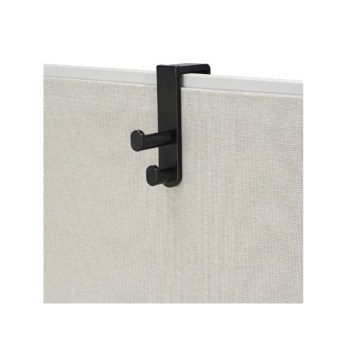 Safco Products 4225BL Over the Panel Double Coat Hook, Black