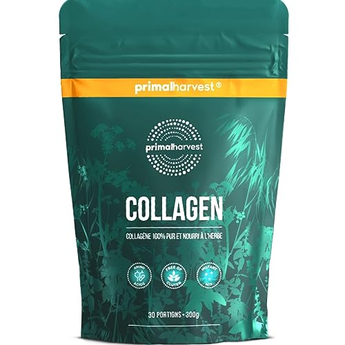 Primal Harvest Collagen poudre - 30 portions Premium Collagen Complex - alimentation durable à l'herbe - hydrolysat de collagène- goût neutre & solubilité optimale (1 Pack, Neutre)