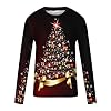 Clearance Mens Xmas Sweatshirt Christmas Jumper 3D Printed Novelty T-Shirt Christmas Tree Jumpers Long Sleeve Shirts Casual Crew Neck Tops Lightweight Cotton Pullover Slim Fit Pullover S-5XL #3