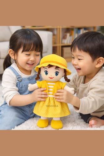 Image of Winky Doll Soft Toy for Girls Boys Kids,Yellow,Rag Dolls,Cute Plush Stuffed Baby Teddy Gift Birthday, 60cm