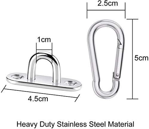 BESTZY 304 Heavy Duty Stainless Steel Eye Plate, 5MM Oblong Pad Eye Plate Metal Staple Ring Hook
