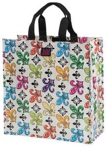 Joann Marrie Designs P2SBFDL2 - Bolsa de compras con patrón de flor de lis, polipropileno, varios colores, Multi colorido