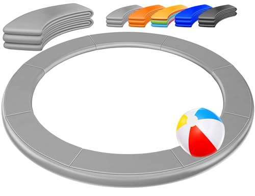 KESSER - Cubierta de borde para cama elástica de 366 cm de diámetro, 30 cm de ancho, 100% resistente a los rayos UV, resistente a desgarros, incluye pelota de playa, color blanco