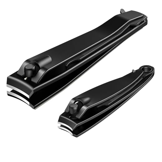 Xnourney Juego de cortaúñas, cortadores de uñas y uñas de los pies de acero inoxidable de primera calidad, juegos de cortadores de uñas con lima de uñas afilada,Regalos para Navidad(Negro)