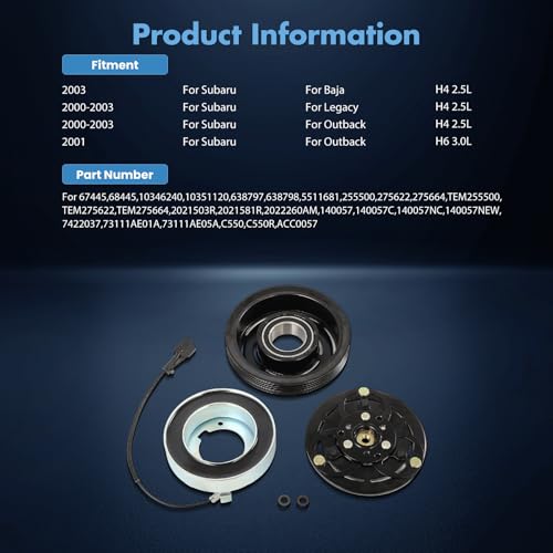 Image of ECCPP A /C Compressor Clutch 2000-2002 for Subaru Legacy 2.5L AC Clutch