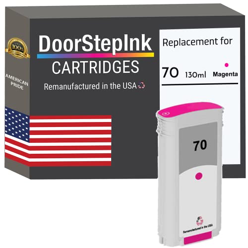 DoorStepInk 70 Magenta Remanufactured Ink Cartridge Replacement for HP 70 (C9453A) - Compatible with DesignJet Z2100/Z3100/Z3200/Z5400 — Standard Yield 1-Pack