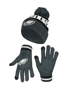 Ultra Game NFL Eagles Strickmütze mit Handschuhen