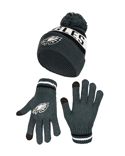 Ultra Game NFL Eagles Strickmütze mit Handschuhen