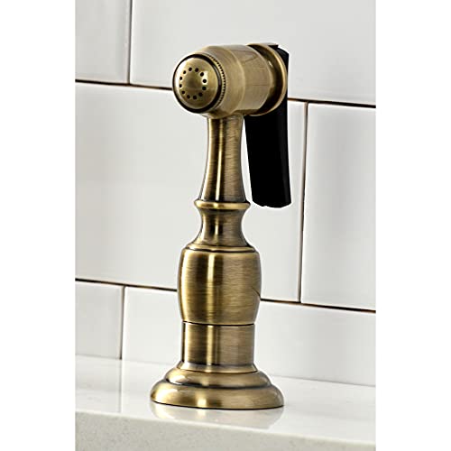 Kingston Brass KS1273ALBS Heritage Kitchen Faucet with Brass Sprayer, 8-3/4-Inch, Vintage Brass