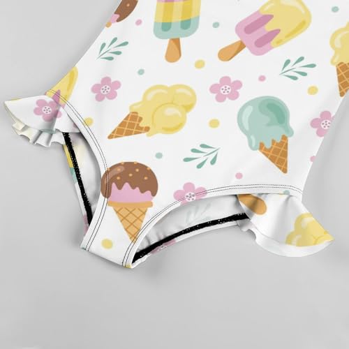 Image of Girls One Piece Swimsuit Lovely Cute Animals Ruffles Swimwear Bathing Suits 3-12 Years