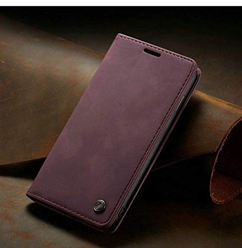ClickCase for Realme 9 5G Speed Edition Sheepskin Series Faux Soft Leather Wallet Flip Case Kick Stand with Magnetic Closure Lightweight Slim Flip Cover for Realme 9 5G Speed Edition (Mauve Red)