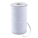 Coopay 100 Yards Length 1/4' Width Elastic Bands Flat Elastic Cord Rope Heavy Stretch Spool Knit for Sewing DIY Projects, Arts & Crafts (White, 1/4 Inch)