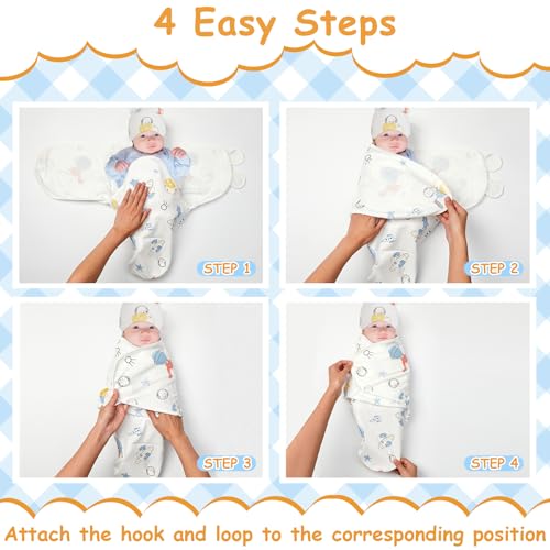 Image of Ramede 6-Pack Preemie Baby Swaddle Blankets with Hats, Breathable 100% Cotton Baby Swaddles, Suitable for Preemie Babies and Newborns, Soft Cotton, Adjustable(Planet,Blue)