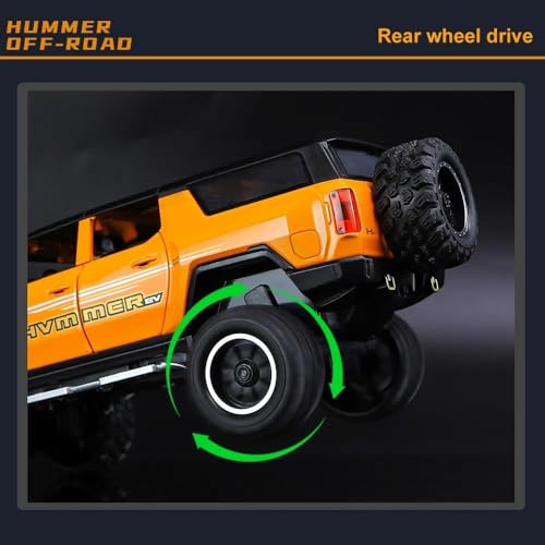 Image of 1:24 Big Hummer EV Off-Road Toy Car Metal Pull Back Diecast Car with Openable Door and Sound Light, Gifts Toys for Kids【 Black 】