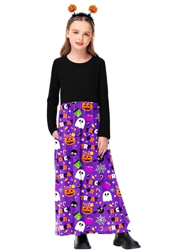 Image of Deerose Girls Maxi Dress Short Sleeve Casual Long Dresses with Pockets 5-14 Years