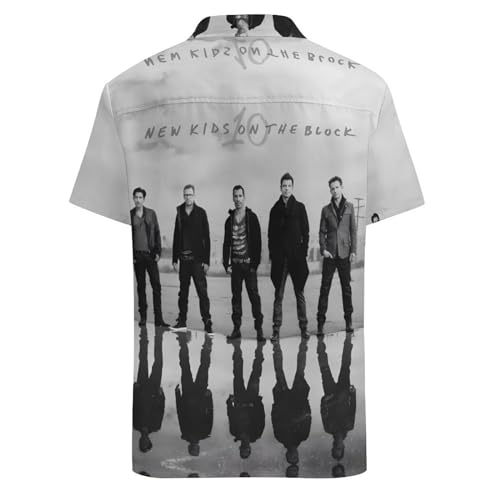 New Kids Music On The Block Shirt A Short Sleeved Shirt Button Down Shirts V Neck Short Sleeved Leisure Fresh Tee2