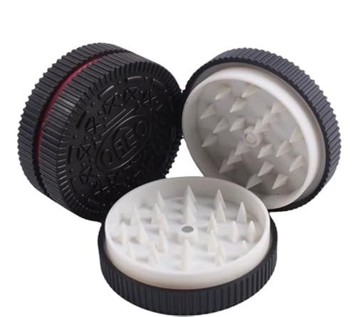Bettecso Molinillo de hierbas y especias Spices Herb Grinder en forma de Galleta O reo Cookie de Chocolate,Cierre con Imán